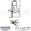Grohe Eurocube Single-Lever Kitchen Sink Mixer Tap Dimensions